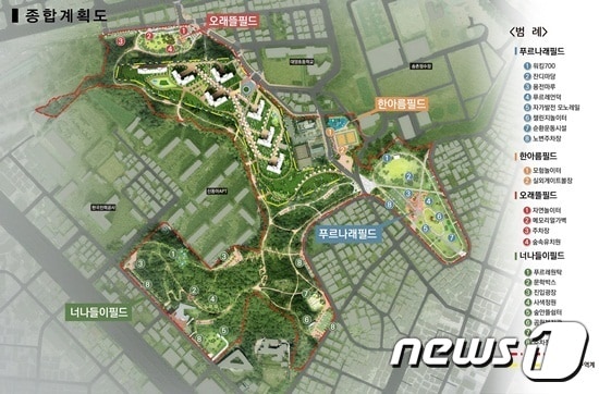 용전근린공원 종합계획도 ⓒ 뉴스1
