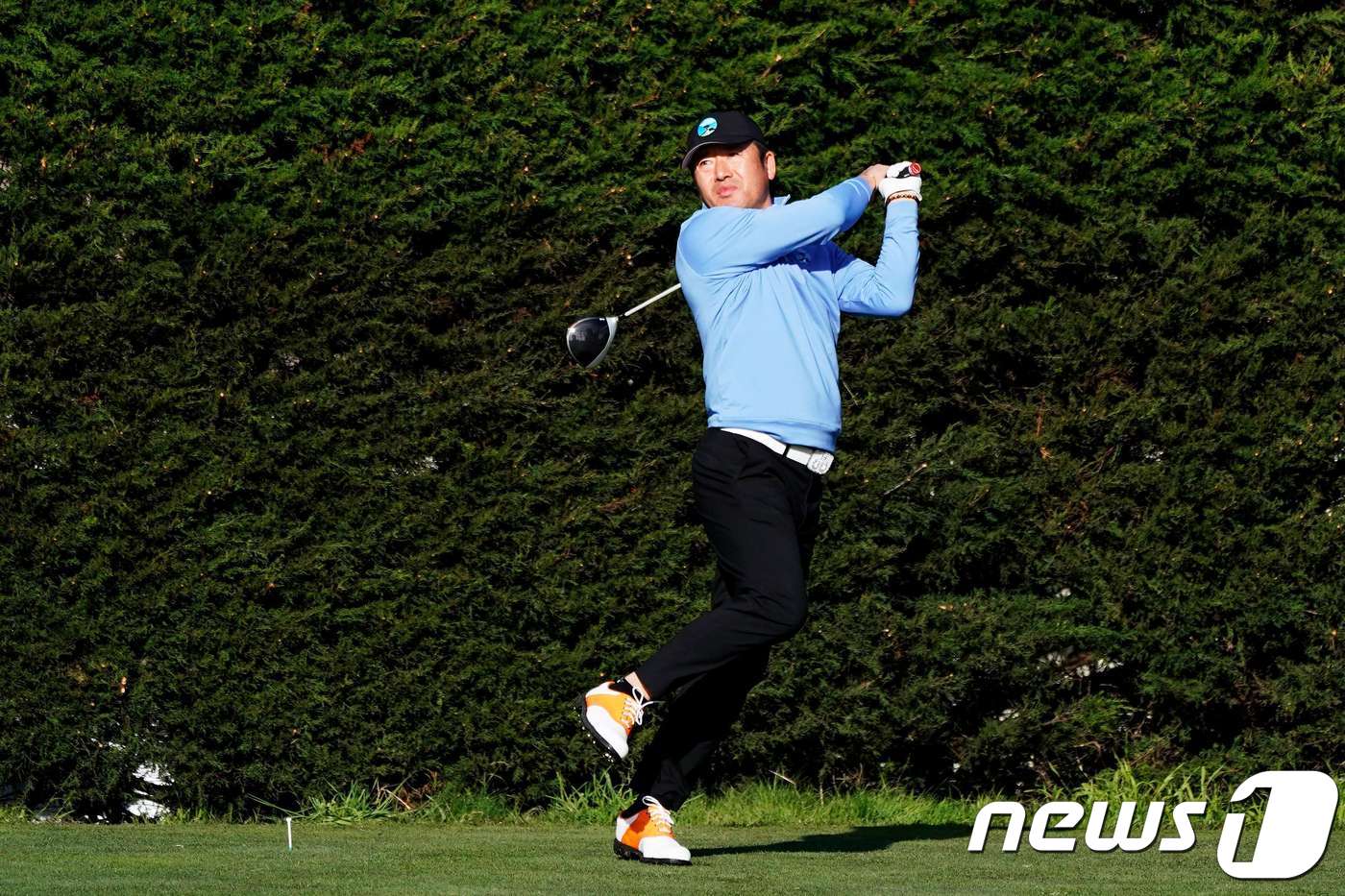 최호성이 8일(한국시간) PGA투어 AT&T 페블비치 프로암 1라운드에서 1오버파 72타를 기록했다. ⓒ AFP=뉴스1