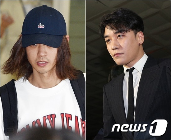 가수 정준영,(왼쪽)과 승리 / ⓒ 뉴스1  