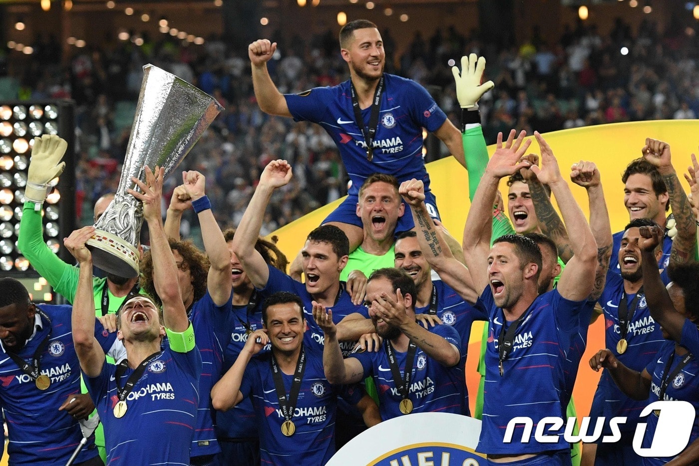 첼시가 아자르의 멀티골을 앞세워 아스널을 4-1로 대파, 유로파리그 정상에 올랐다. ⓒ AFP=뉴스1