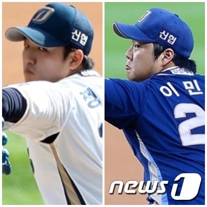 NC의 우완투수 정수민(왼)과 이민호가 나란히 팔꿈치 수술을 받는다. ⓒ 뉴스1