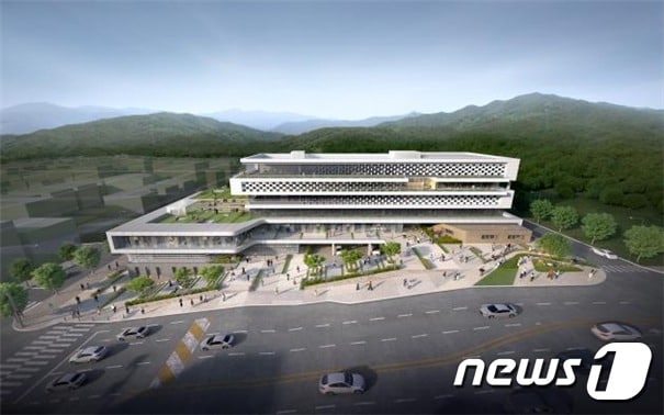 온산읍 종합 행정복지타운의 건축 설계공모 당선작인 ㈜엠피티엔지니어링건축사사무소와 ㈜아이엔지그룹건축사사무소에서 출품한 '온경' 조감도.ⓒ 뉴스1