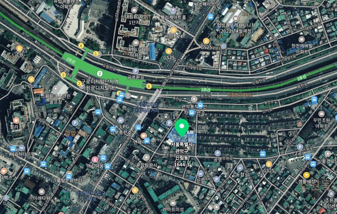신림동 1644-3번지 역세권 청년주택 위치도./네이버지도 캡처ⓒ 뉴스1