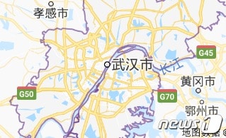 우한 등 도시 위치도 - 구글 어스 갈무리