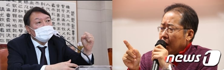 윤석열 검찰총장과 홍준표 무소속 의원. ⓒ 뉴스1