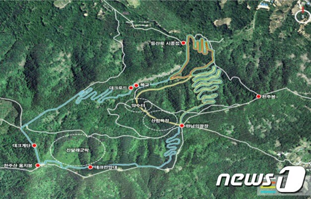 천주산 누리길 조성사업 노선도(창원시 제공)ⓒ 뉴스1