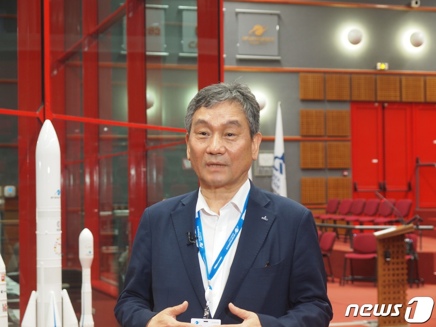 인터뷰 중인 항공우주연구원의 임철호 원장 ⓒ News1 <천리안2B호 공동취재단>
