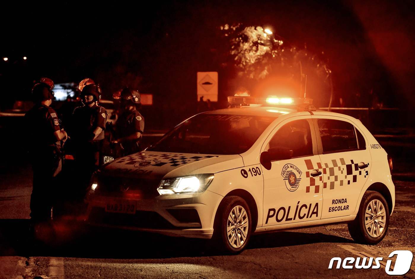 브라질 상파울루 4개 교도소에서 일어난 폭동을 진압하기 위해 경찰이 배치됐다. ⓒ AFP=뉴스1