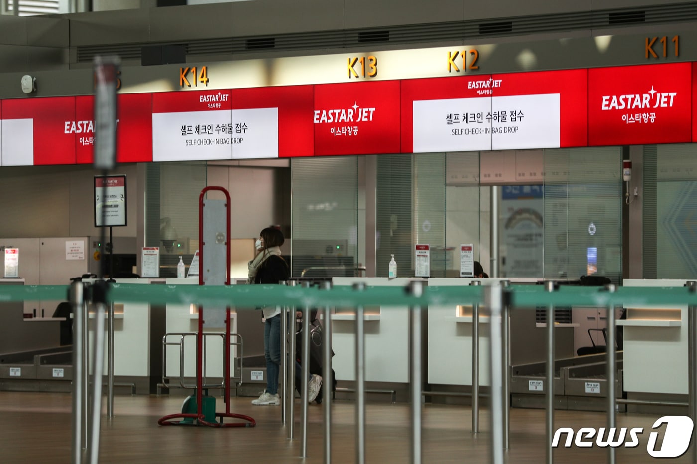 인천국제공항 제1터미널 출국장 이스타항공 발권 부스. 2020.3.2/뉴스1 ⓒ News1 성동훈 기자