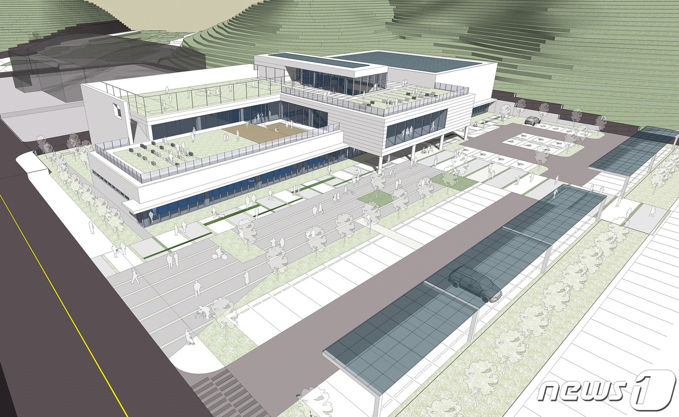 진주시가 장애인 문화체육센터 설계 공모 당선작으로 '건강한 삶'을 선정했다. 장애인 문화체육센터 조감도. ⓒ 뉴스1