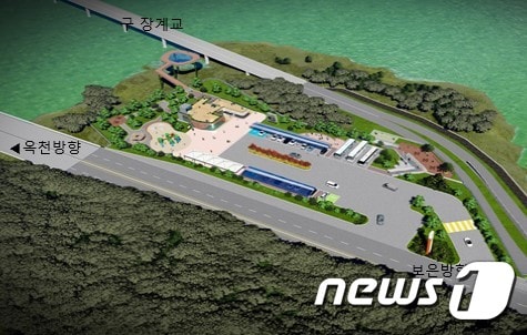 충북 옥천군 안내면 옛 장계교 일원에 조성될 스마트쉼터 조감도 ⓒ 뉴스1