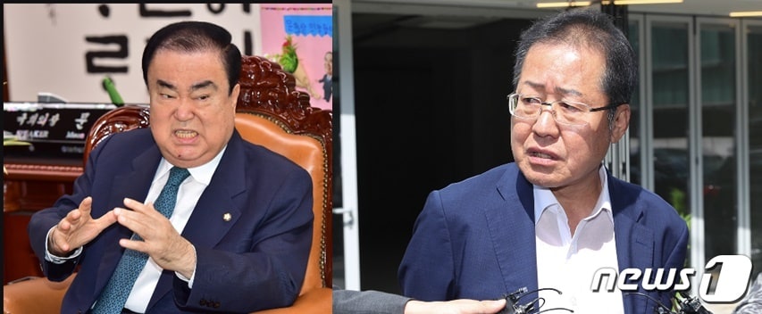 퇴임을 앞두고 있는 문희상 국회의장은 자신을 향해 '아빠찬스'라며 공격을 퍼부었던 홍준표 전 자유한국당 대표에게 "아직도 헛소리를 하는 등 정치를 그렇게 하면 안 된다"고 질책했다. ⓒ 뉴스1