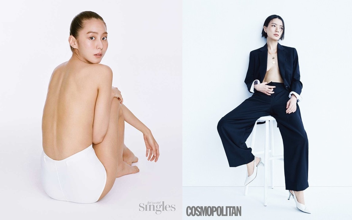 유이(왼쪽) 안영미/ 사진제공=싱글즈, 코스모폴리탄 ⓒ 뉴스1
