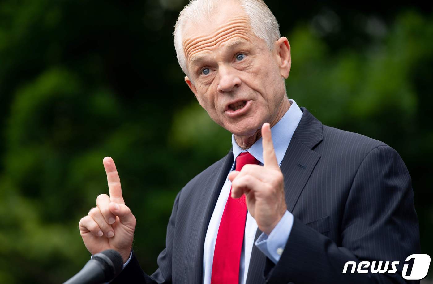 피터 나바로 백악관 무역·제조업 정책국장이 워싱턴 백악관 앞에서 존 볼턴 전 백악관 국가안보보좌관의 신간 출간을 앞두고 기자들과 만났다.ⓒ AFP=뉴스1 ⓒ News1 우동명 기자