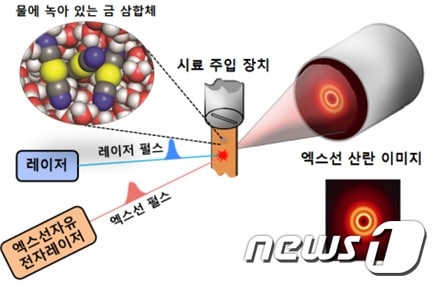 펨토초 엑스선 회절법 실험 과정의 모식도(IBS 제공)ⓒ 뉴스1