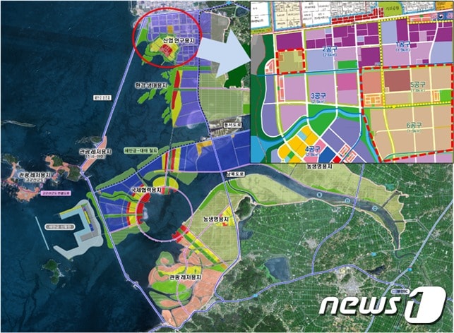 새만금 창업클러스터 및 데이터센터 입주대상지&#40;잠정&#41;&#40;새만금개발청 제공&#41;2020.6.25/ⓒ 뉴스1