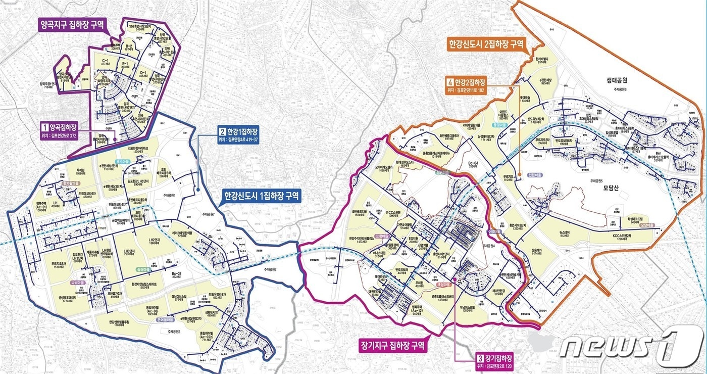 김포 장기지구 집하장 구역도(김포시제공)ⓒ 뉴스1