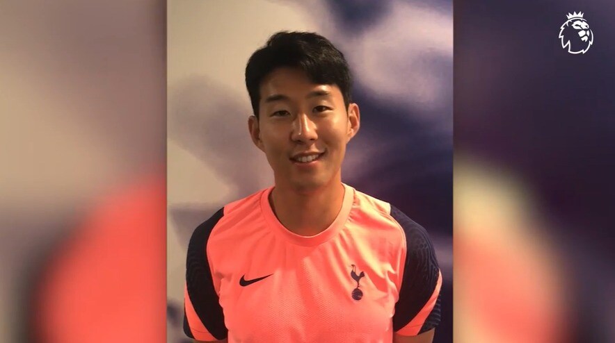 잉글랜드 프리미어리그(EPL) 공식 홈페이지를 통해 2019-20시즌 EPL 최고의 골 수상 소감을 밝히는 손흥민(EPL 홈페이지 캡처) ⓒ 뉴스1