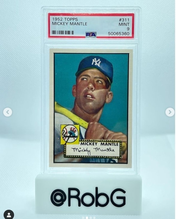 역대 최고액에 판매된 미키 맨틀 야구 카드.(롭 고흐 SNS 캡쳐) ⓒ 뉴스1