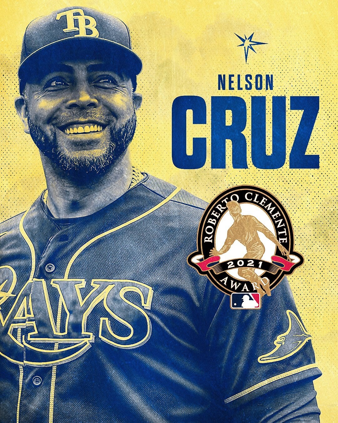 로베르토 클레멘테상 수상자 넬슨 크루즈(탬파베이 레이스 SNS 캡처)ⓒ 뉴스1