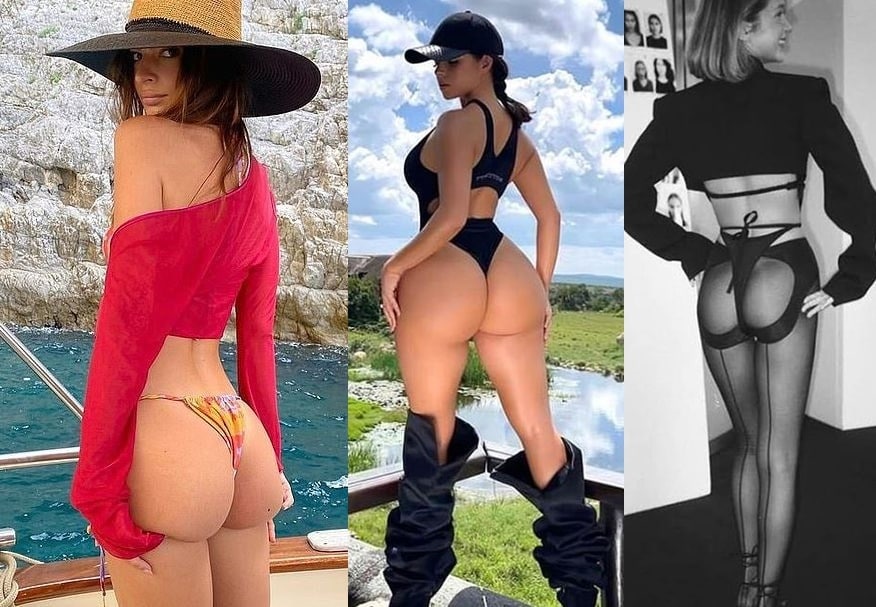 최근 미국에서 인기를 끌고 있는 포즈를 취하고 사진을 찍은 미국의 배우 겸 모델 에밀리 라타코프스키(왼쪽), 데미 로즈(가운데), 벨라 하디드(오른쪽). (인스타그램 갈무리) ⓒ 뉴스1