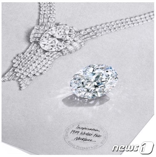 럭셔리 주얼리 브랜드 '티파니'(Tiffany & Co.)가 21일(현지시간)역대 가장 비싼 제품을 선보였다. 사진은 이번에 공개된 '월드 페어 네클리스'(The World's Fair Necklace) (티파니 갈무리) ⓒ 뉴스1