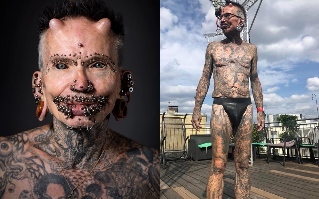 '세계에서 가장 많은 피어싱을 한 사람'으로 기네스북에 등재된 롤프 부흐홀츠. (인스타그램 갈무리) ⓒ 뉴스1