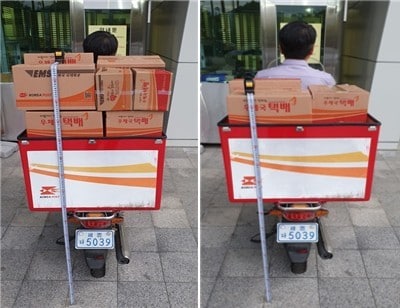 적재기준 미준수(왼쪽) 적재기준 준수(오른쪽) (우정사업본부 제공) 2021.02.15 /뉴스1