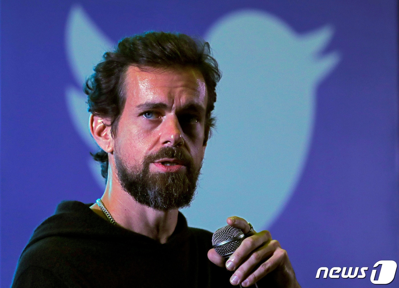 잭 도시 트위터 공동창업자가 지난 2018년 12월 인도의 MIT로 불리는 IIT에서 학생들을 상대로 강연을 하고 있다. ⓒ 로이터=뉴스1 ⓒ News1 박형기 기자