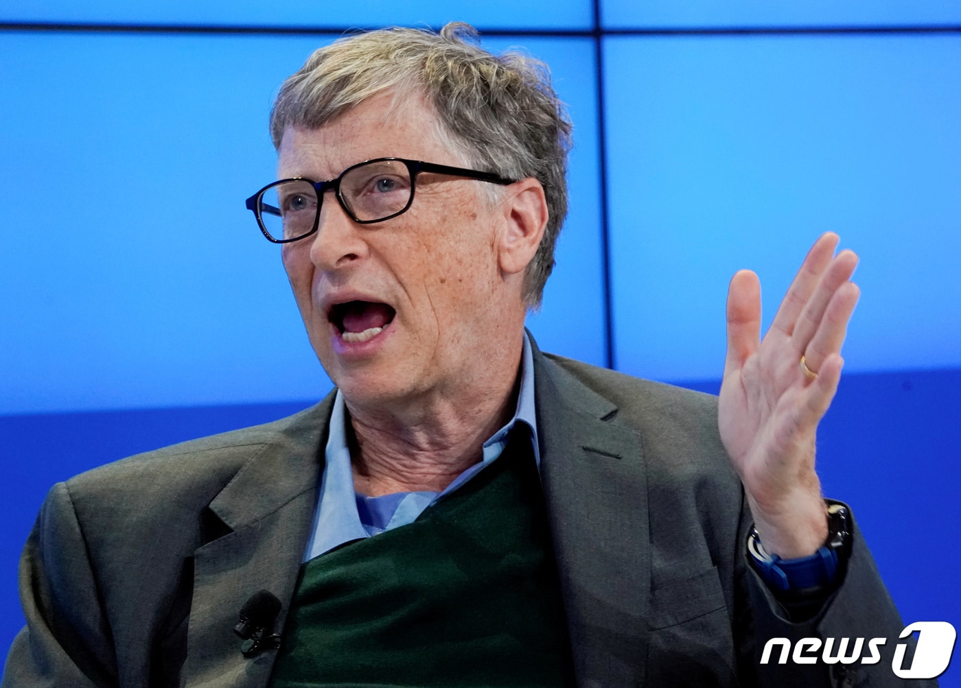 빌 게이츠 마이크로소프트 창업자가 2018년 다보스 포럼에 참석해 연설하고 있다. ⓒ 로이터=뉴스1 ⓒ News1 박형기 기자