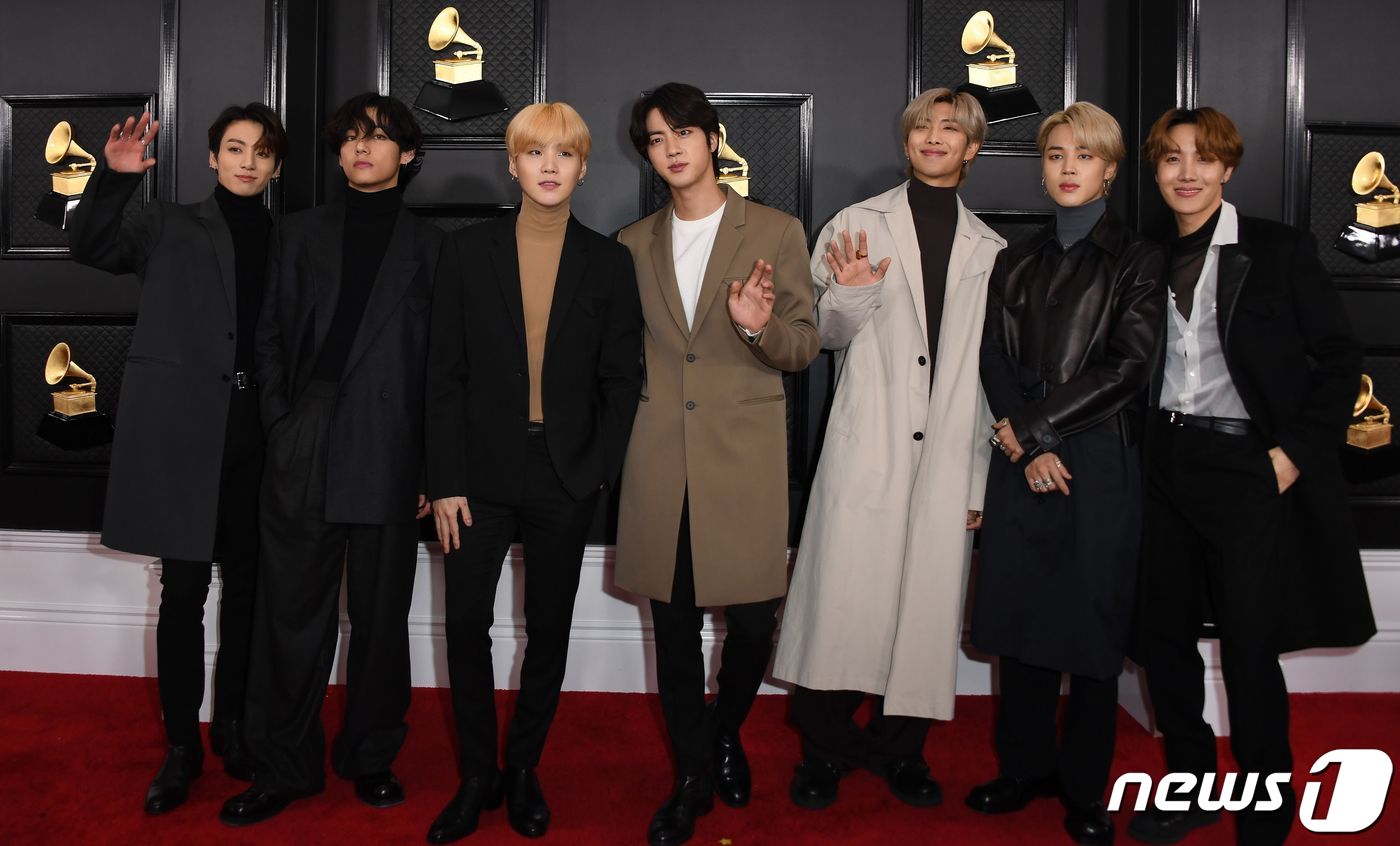 제62회 그래미어워드에 참석한 방탄소년단 ⓒ AFP=뉴스1
