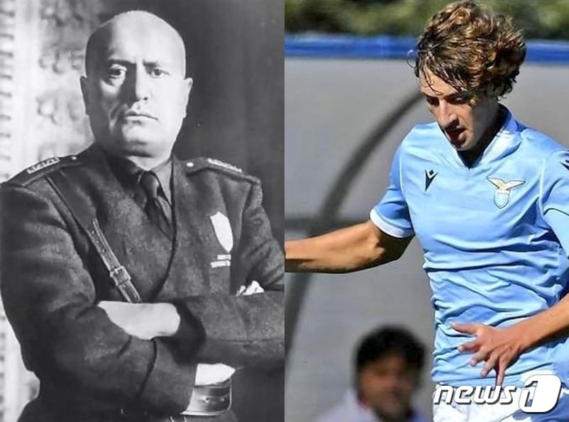 이탈리아 독재자 베니토 무솔리니와 그의 증손자 로마노 플로리아니 무솔리니(트위터 갈무리) ⓒ 뉴스1