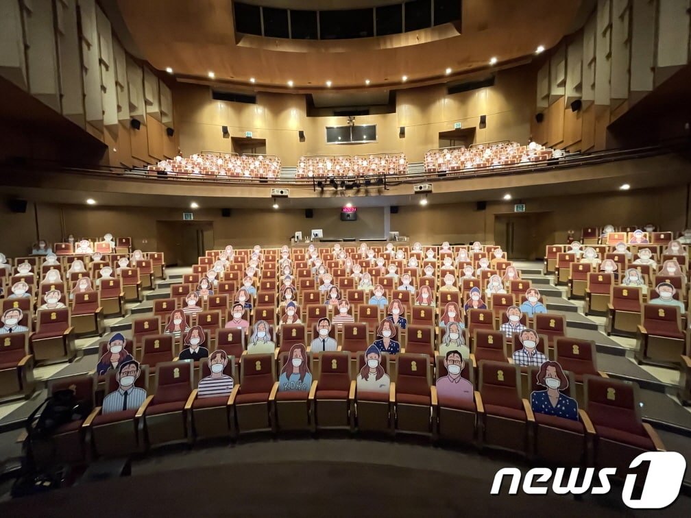 경기아트센터는 1일 한국지역난방공사의 후원으로 객석 거리두기 후원배너를 제작했다고 밝혔다.(경기아트센터 제공)ⓒ 뉴스1