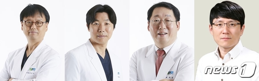 바이오 의료기기 개발에 착수한 순천향대천안병원 이비인후과 최성준, 이치규, 박계훈, 김학재 교수. ⓒ 뉴스1