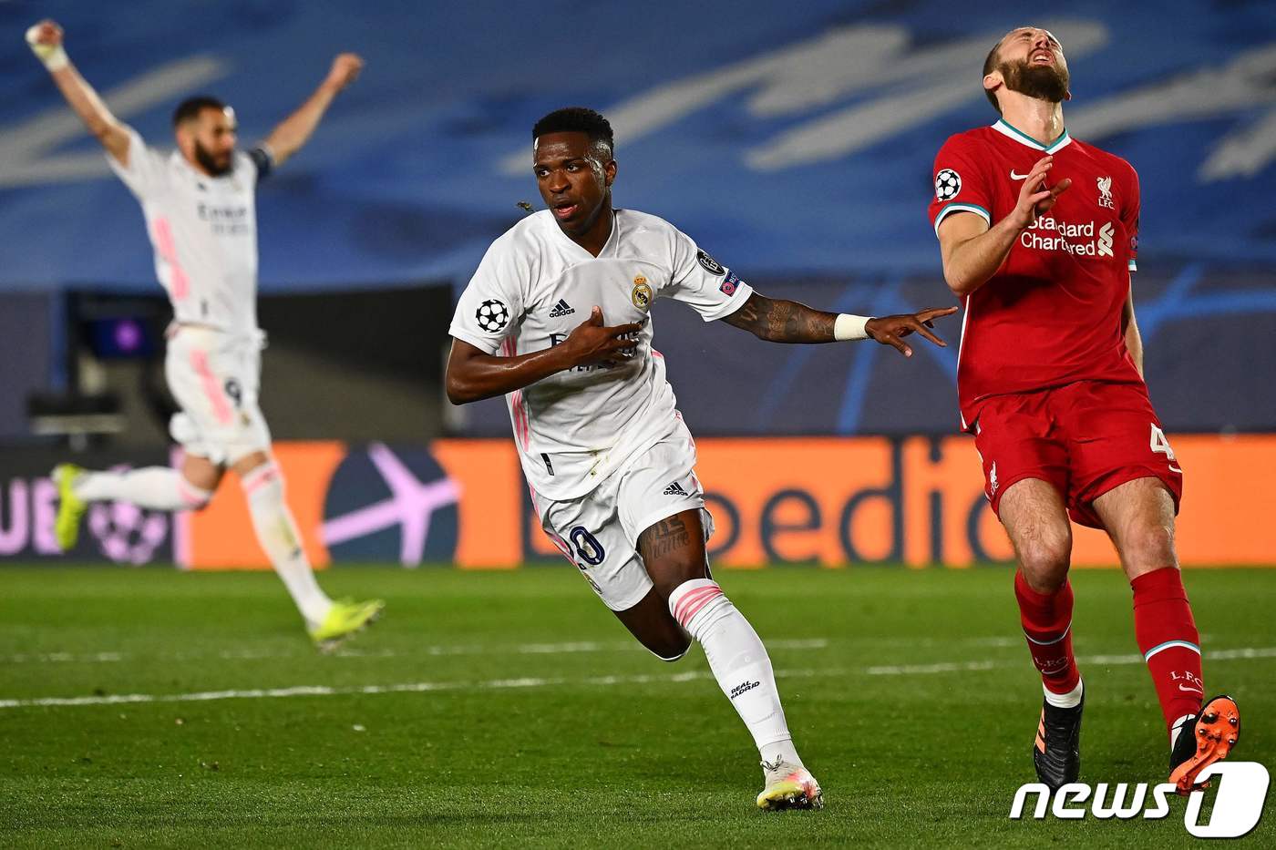 레알 마드리드가 비니시우스의 2골을 앞세워 리버풀을 이겼다. ⓒ AFP=뉴스1