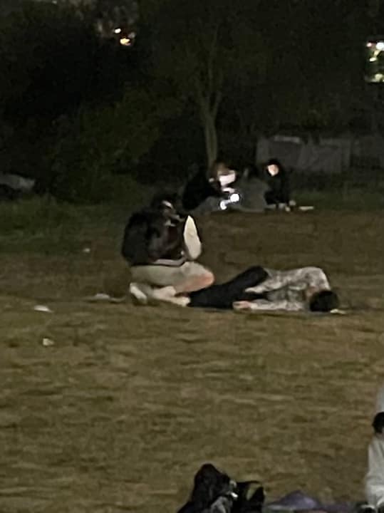 고(故) 손정민씨가 실종되기 직전인 4월 25일 새벽 2시18분에 찍힌 정민씨 모습. 정민씨가 쓰러져 있는 가운데 친구가 주머니를 뒤지는 것을 수상하게 여긴 목격자가 찍은 사진이다. (손현씨 제공) ⓒ 뉴스1