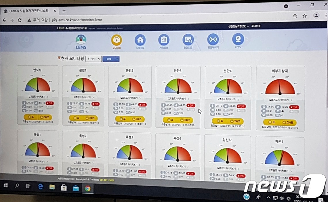 축산 스마트팜 통합제어시스템(장수군 제공)2021.5.14/뉴스1