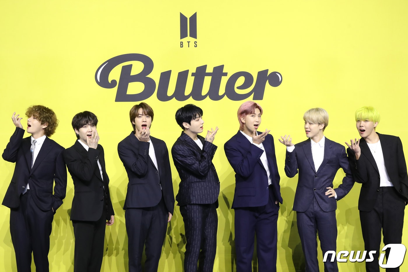 그룹 방탄소년단&#40;BTS&#41; 뷔&#40;왼쪽부터&#41;, 슈가, 진, 정국, RM, 지민, 제이홉 ⓒ News1 권현진 기자