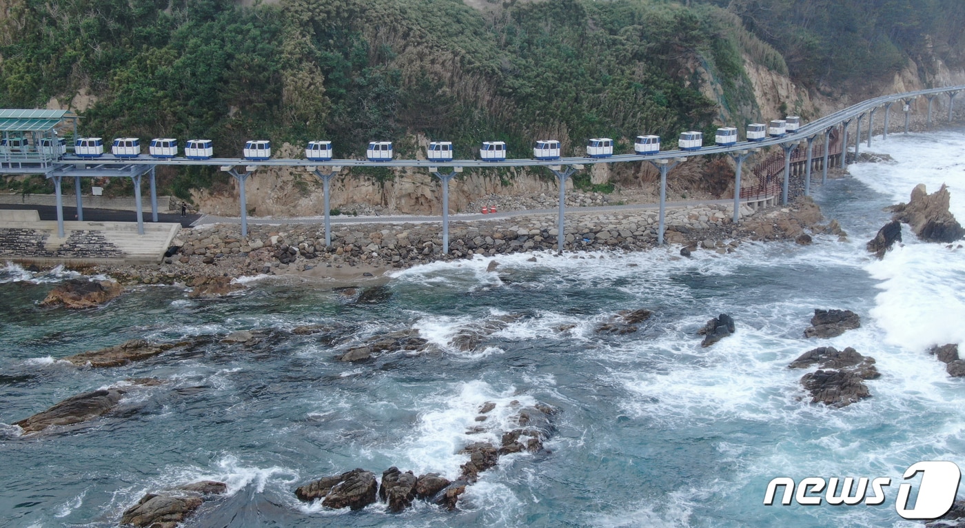 경북 울진군의 명물이 된 죽변해안스카이레일.(뉴스1 자료, 재판매 및 DB금지)