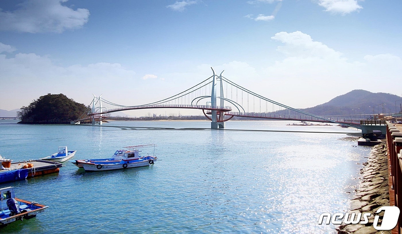 광양 망덕포구~배알도를 잇는 해상보도교ⓒ 뉴스1