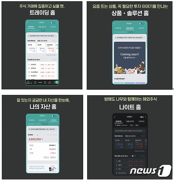 NH투자증권은 모바일트레이딩시스템(MTS) 홈 화면을 사용자 중심으로 개편했다고 밝혔다.(NH투자증권 제공)ⓒ 뉴스1