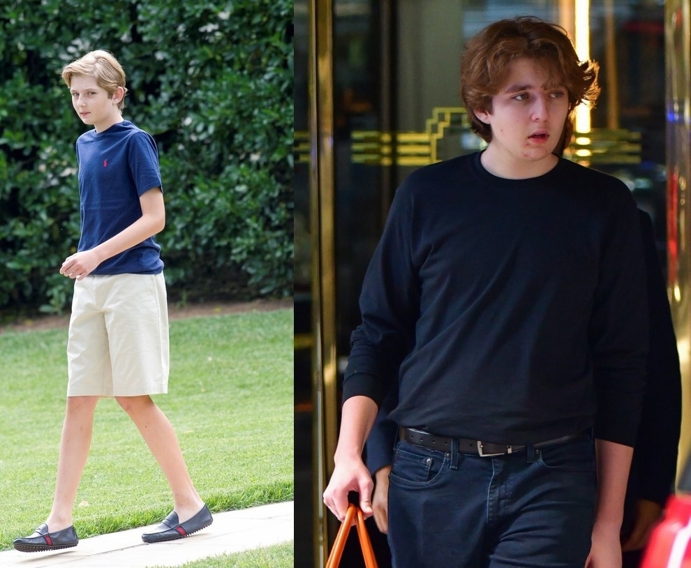 도널드 트럼프 전 미국 대통령의 늦둥이 막내아들 배런 트럼프의 4년 전 모습(왼쪽)과 현재 모습. (저스트 자레드 갈무리) ⓒ 뉴스1