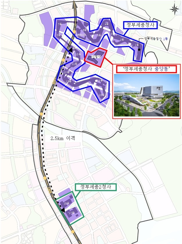 정부세종청사 중앙동 및 기존청사 명칭 현황.(정부청사관리본부 제공)ⓒ 뉴스1