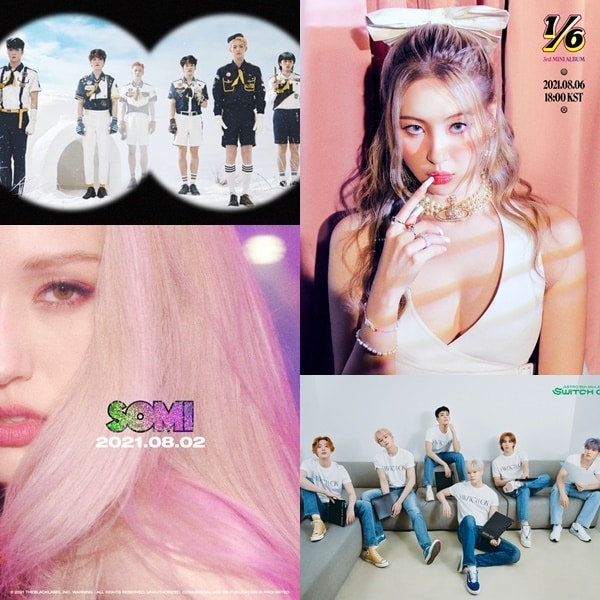 (왼쪽부터 시계방향으로) 온앤오프, 선미, 아스트로, 전소미 ⓒ 뉴스1