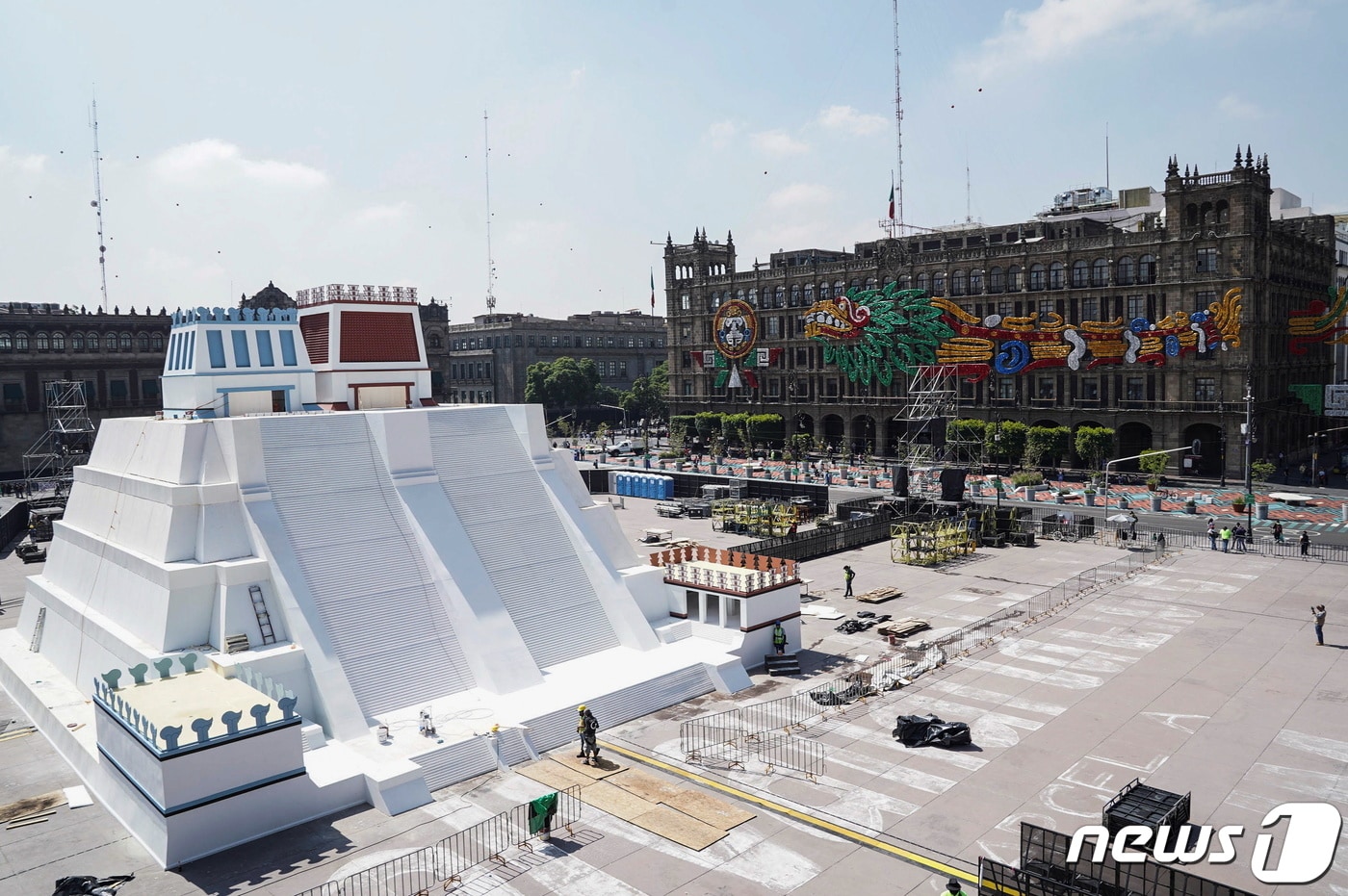 멕시코가 스페인 침략 500주년을 기념해 아즈텍 문명 사원 '템플로 마요르'를 복원하고 있다. ⓒ 로이터=뉴스1 ⓒ News1 원태성 기자