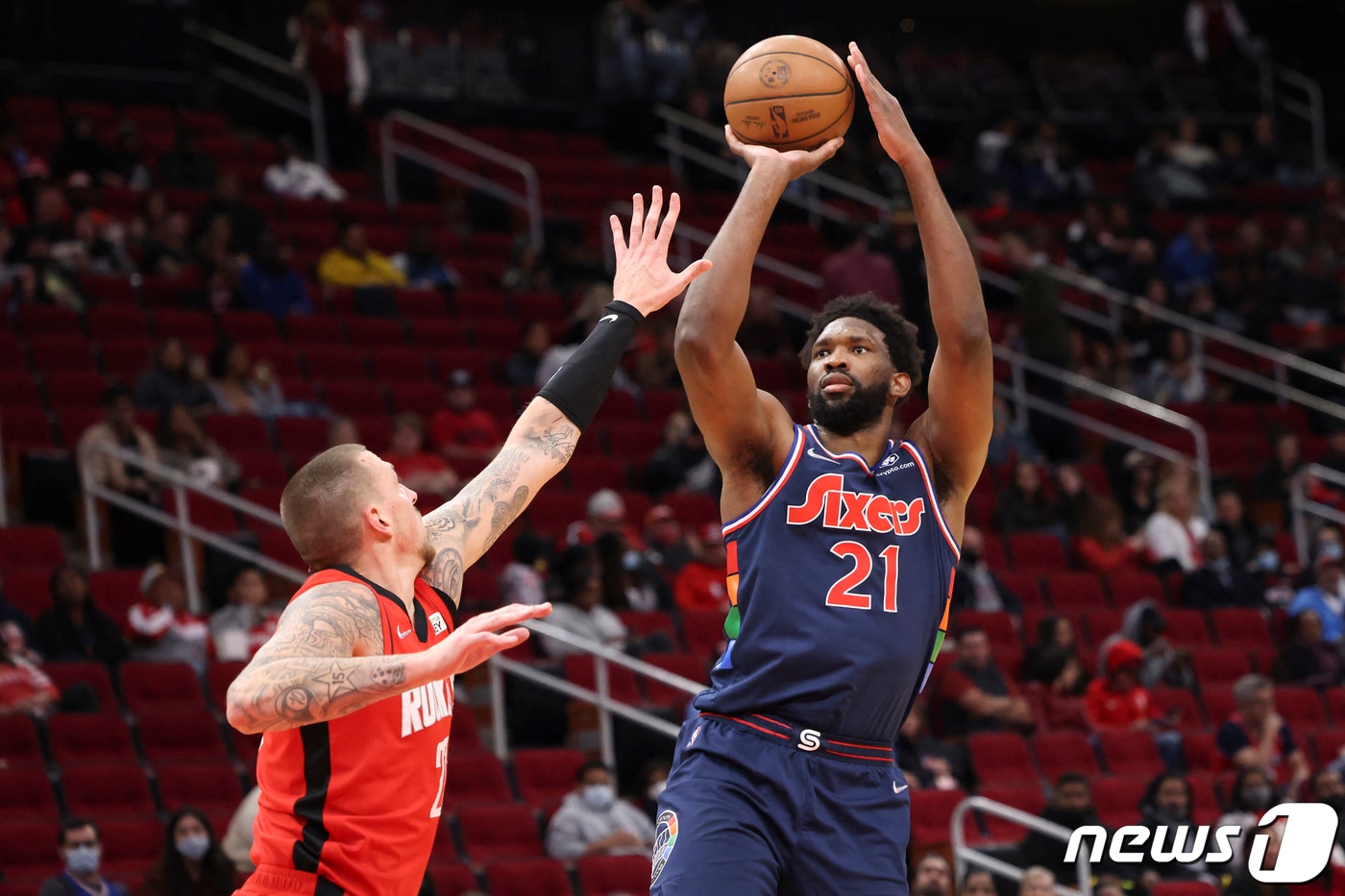 필라델피아 세븐티식서스의 조엘 엠비드. ⓒ 로이터=뉴스1 