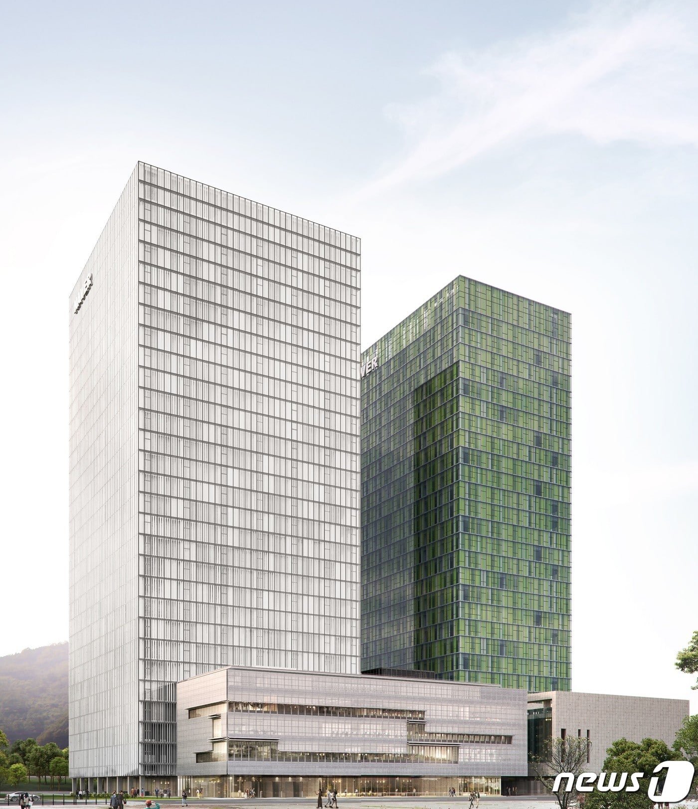 네이버 제2사옥과 본사 외관 (네이버 제공) ⓒ 뉴스1