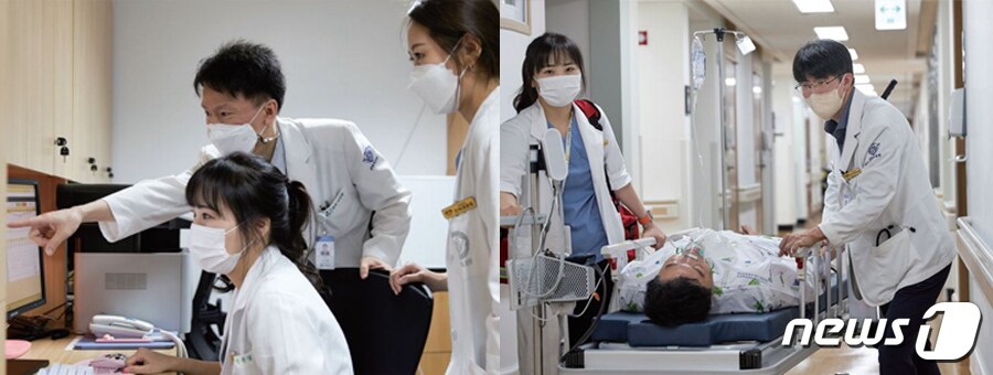 이승현 신속대응팀 교수(첫번째 사진), 곽원건 교수 (경희대학교병원 제공)