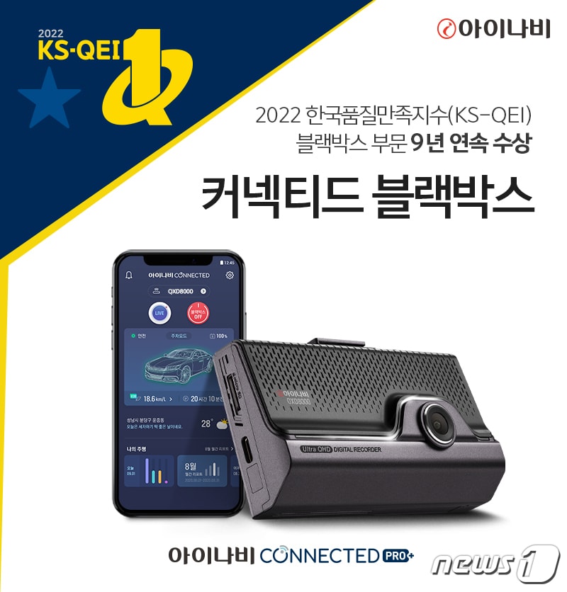 팅크웨어, 한국품질만족지수(KS-QEI) 조사서 블랙박스 부문 9년 연속 수상(팅크웨어 제공)