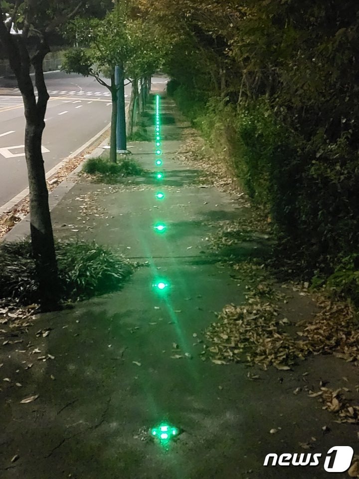 1일 여수광양항만공사가 광양보건대학교 통학로 인근에 여성 안심귀갓길 조성을 완료했다 (여수광양항만공사 제공)2022.11.1/